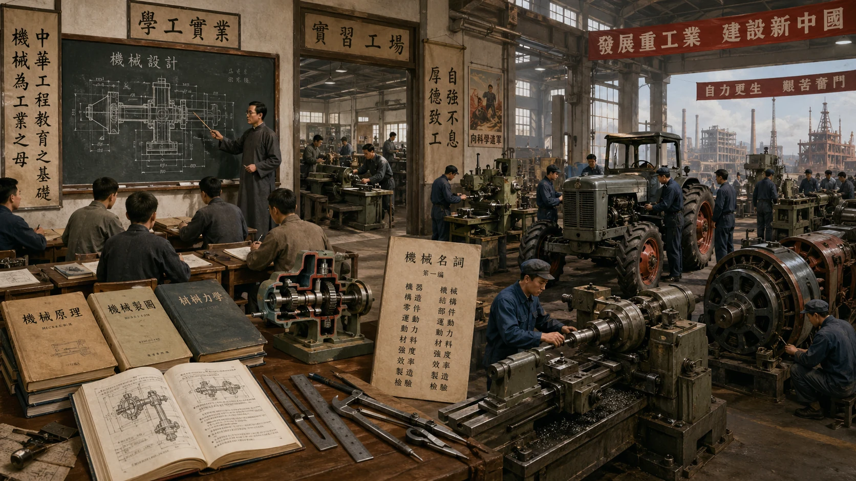 20世纪中国机械工业与工厂体系示意图