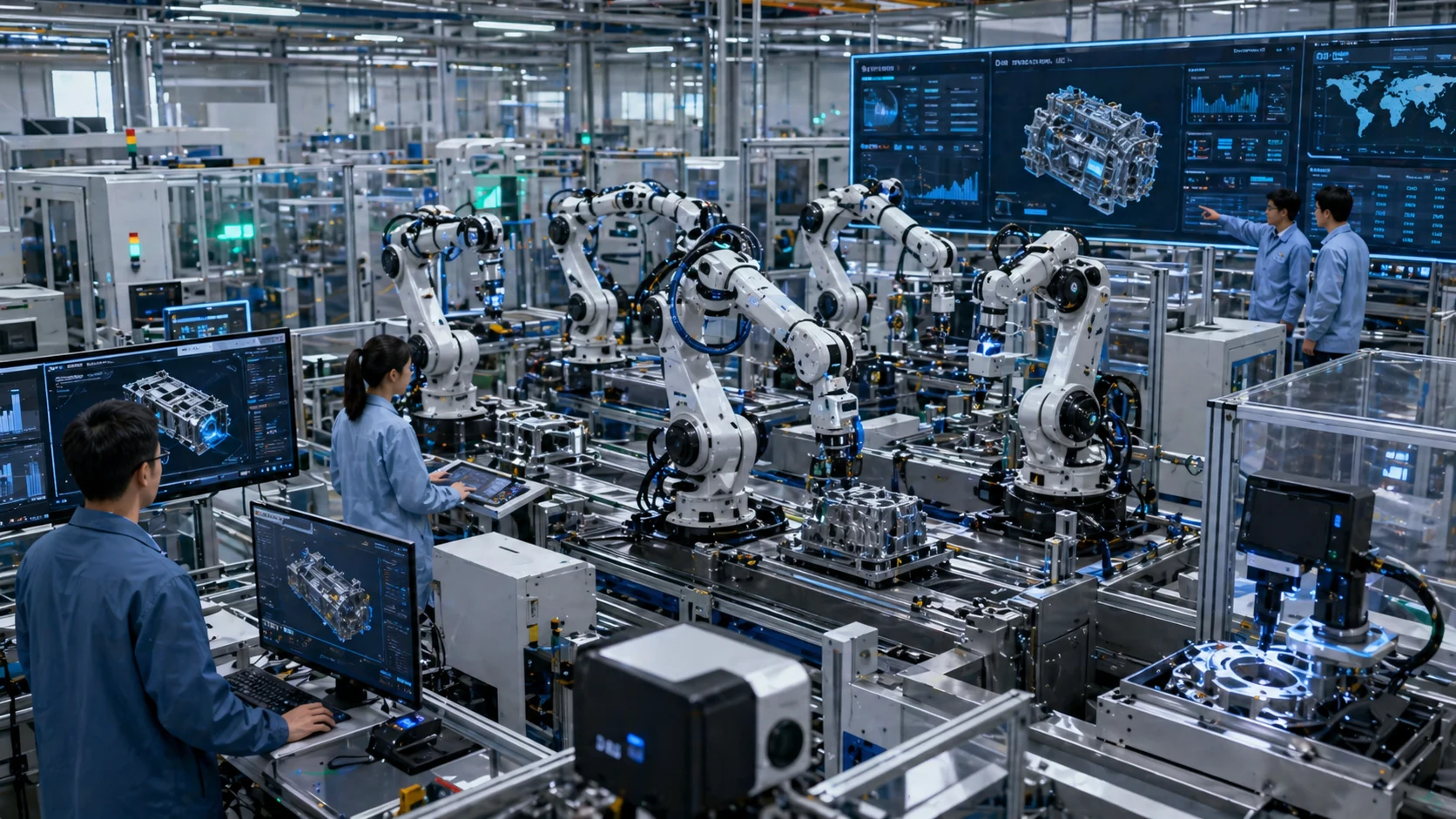当代机器人与智能制造示意图